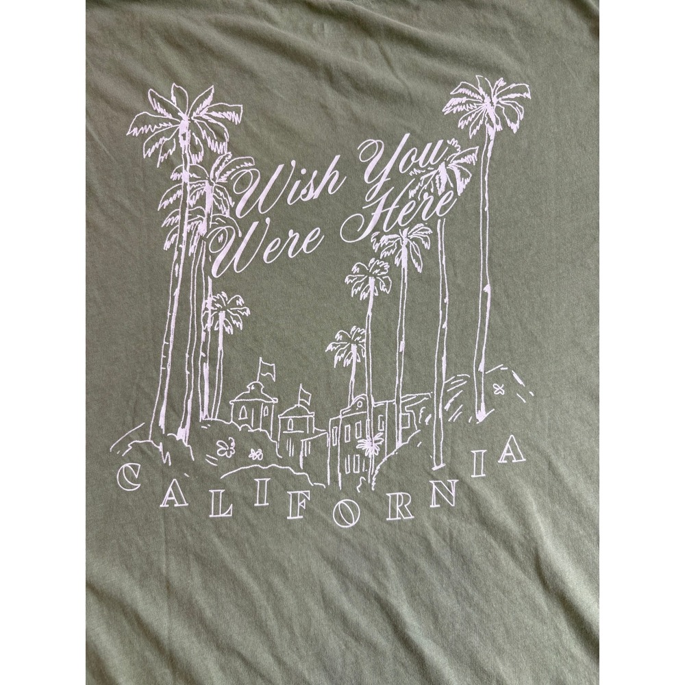 Victoria's Secret PINK Olive Green Palm Tree Graphic T-Shirt Small - Picture 13 of 15